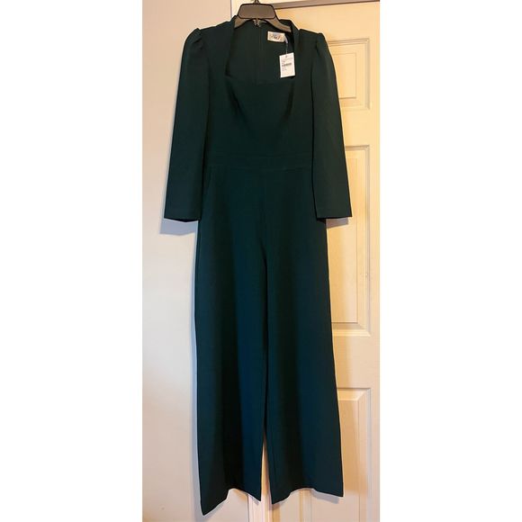 Eliza J Square Neck Wide Leg Jumpsuit long sleeve Size 4 - Picture 1 of 7